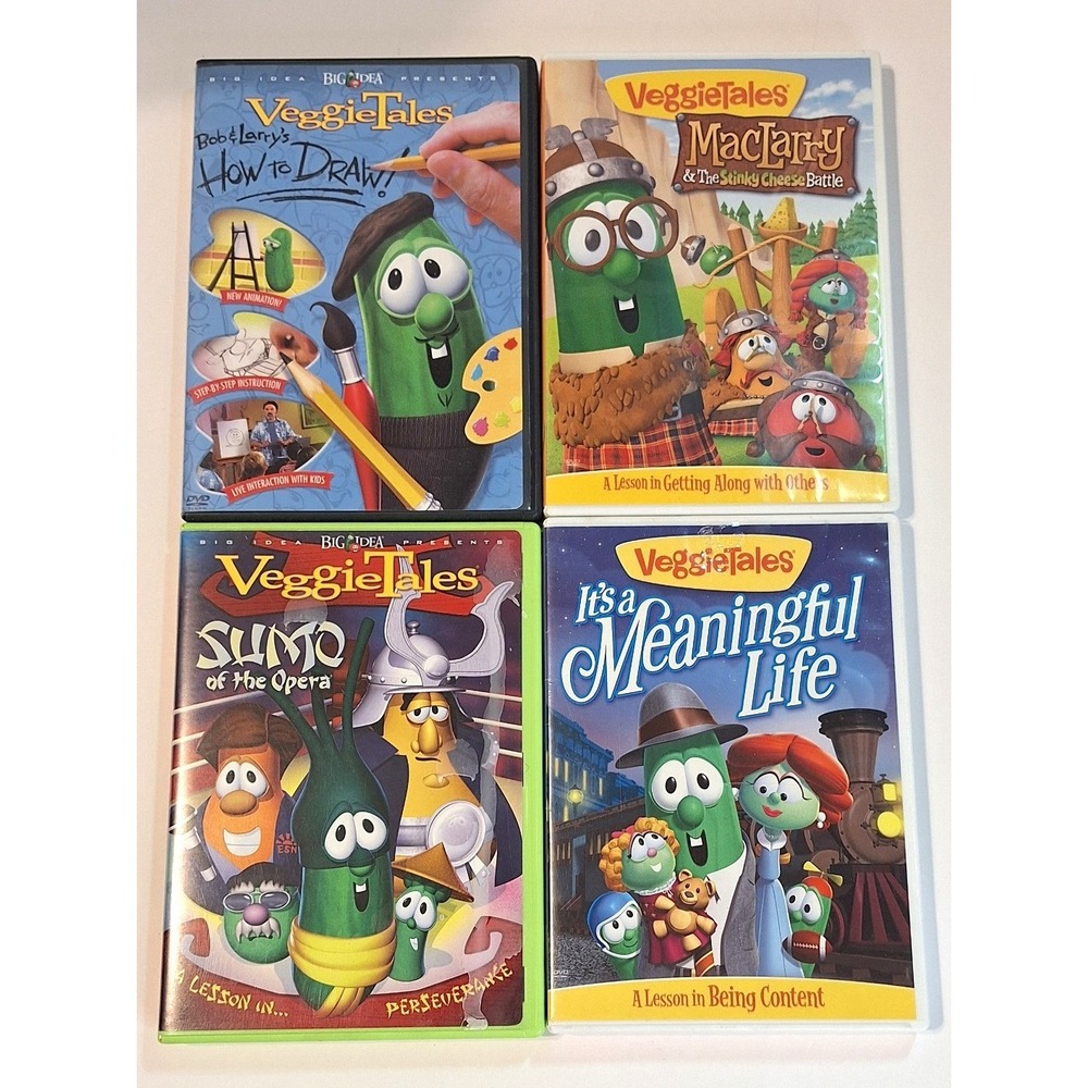 VeggieTales 4 DVD Lot How to Draw MacLarry Sumo of the Opera Meaningful Life